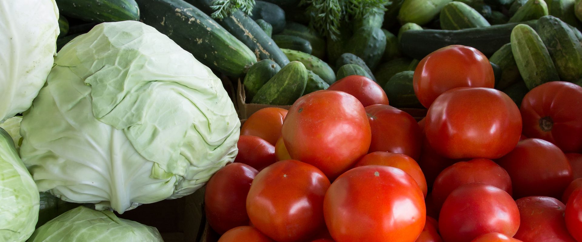Fresh tomatoes, cabbage and vegetables at CityPearl Super Market